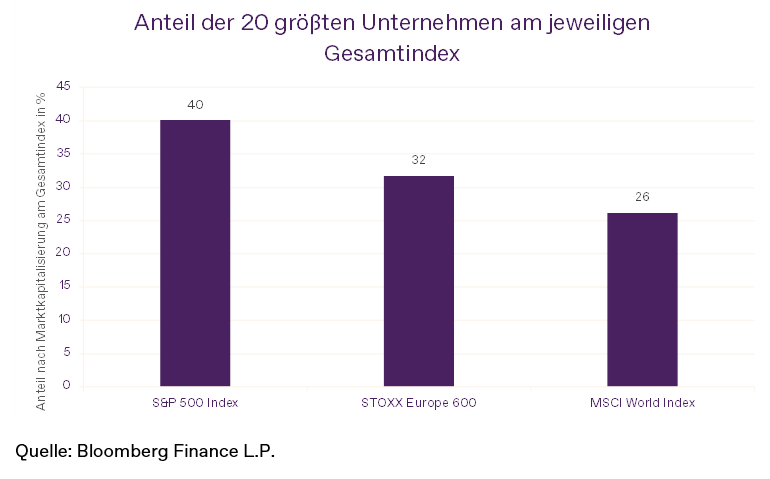 22/03/28 20 groessten Unternehmen am jeweiligen Gesamtindex